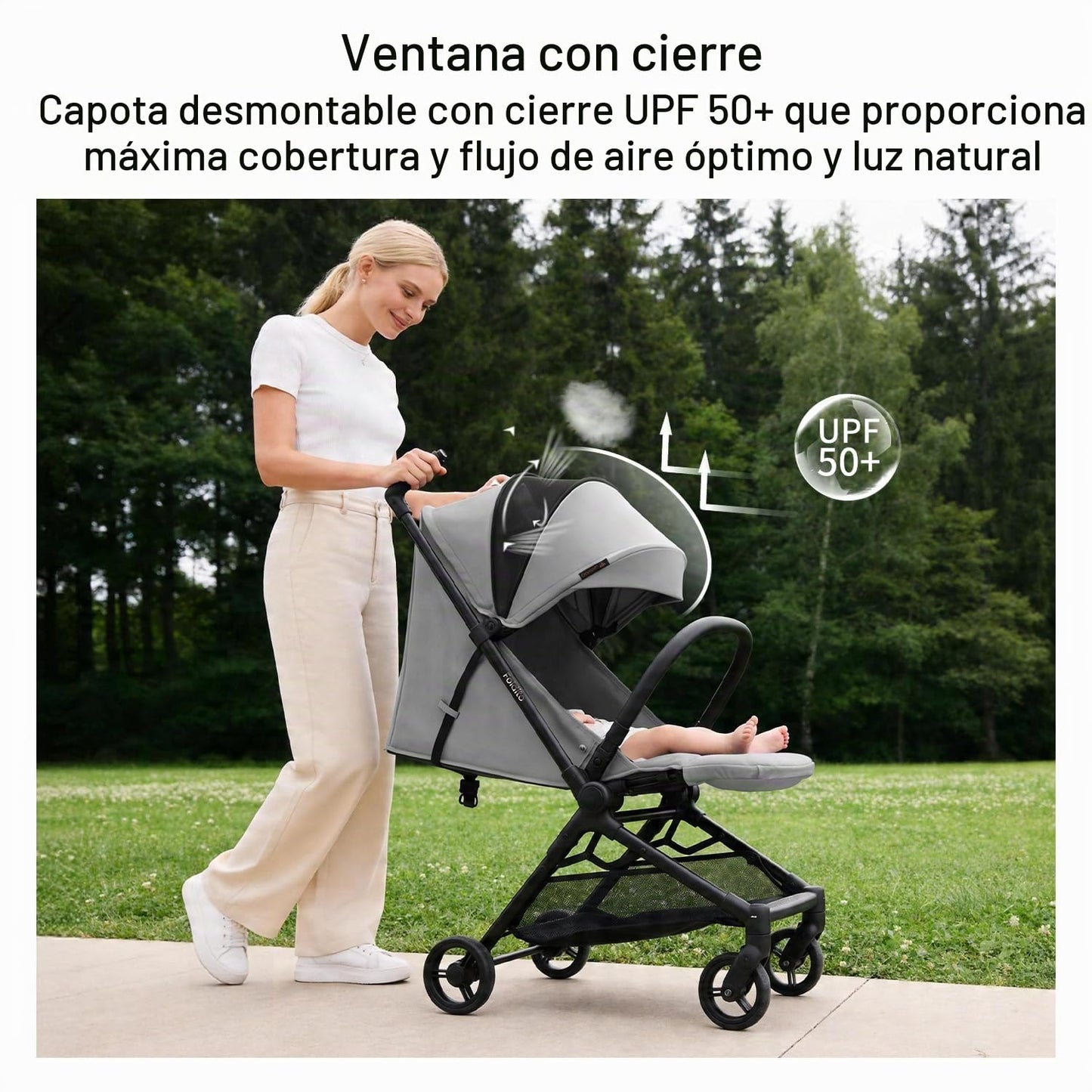 Gromast Cochecito de viaje para avión, ultra compacto y ligero, sol...
