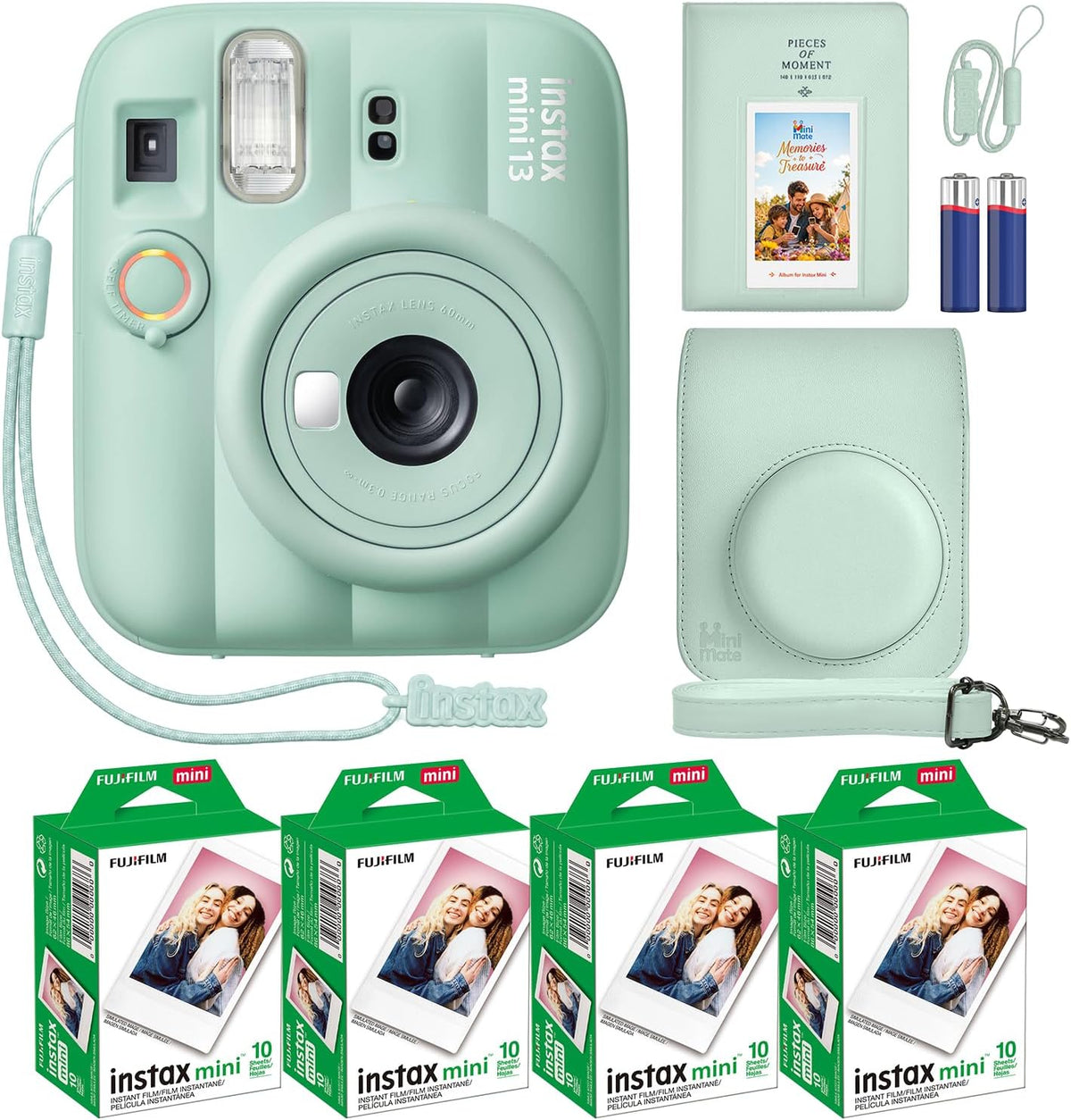 Fujifilm Instax Mini 13 - Cámara instantánea color verde laguna + p...