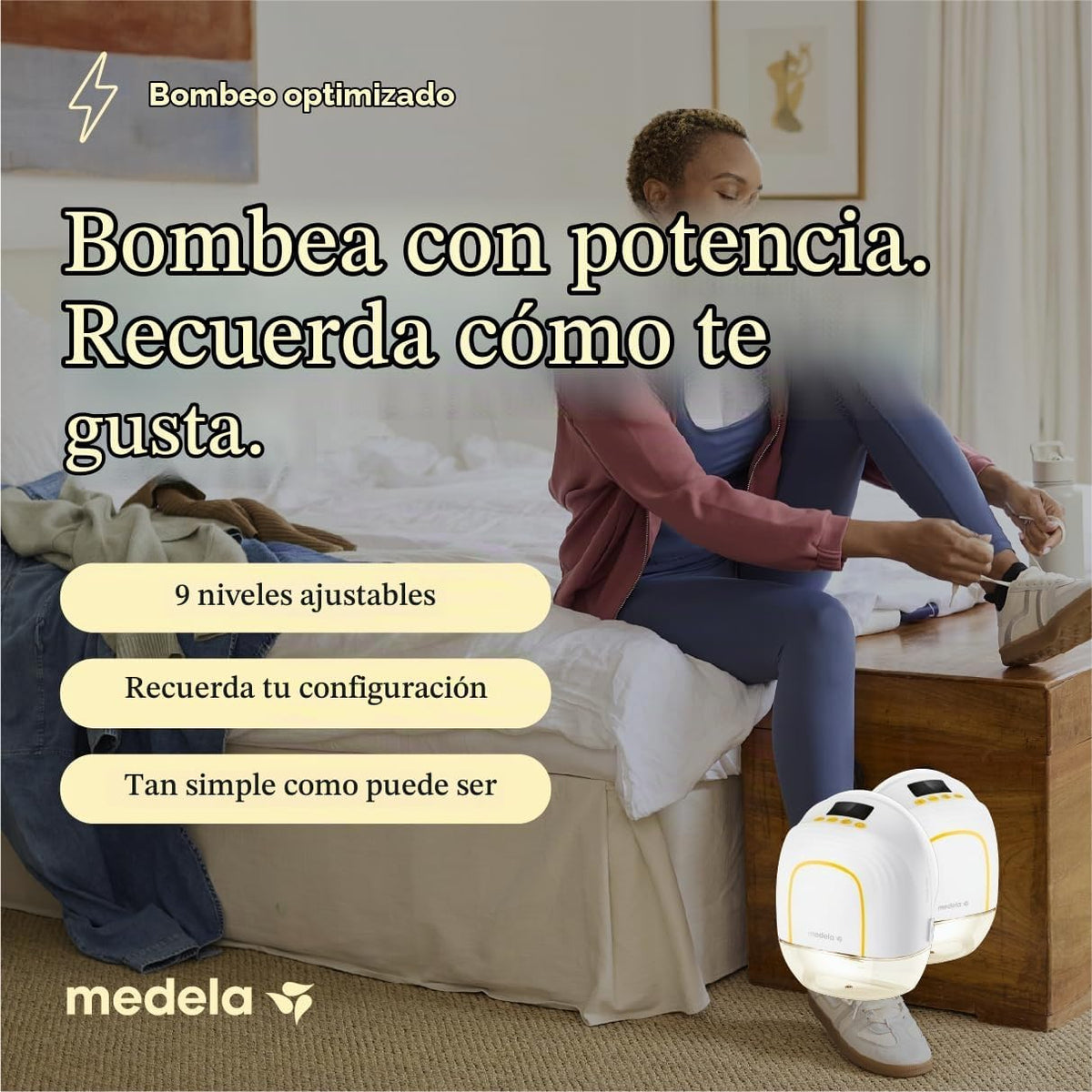 Medela Melody InBra Extractor de leche eléctrico doble manos libres...