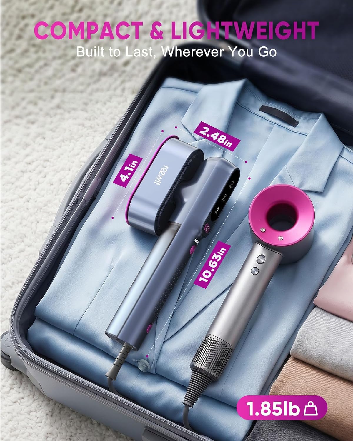 Vaporizador de viaje para ropa, vaporizador de viaje de 100-240 V y...