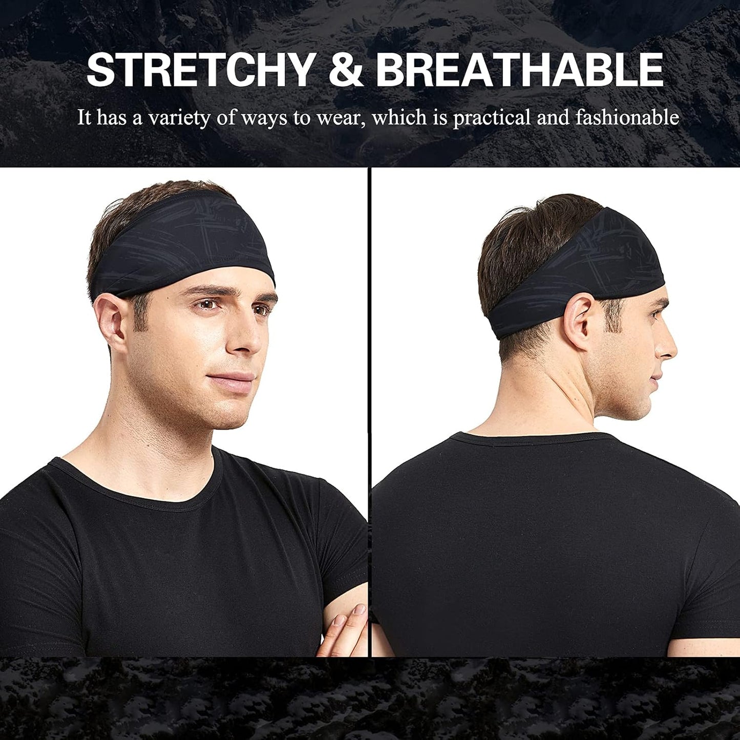 Acozycoo Diadema deportiva para hombre, 5 unidades, para correr, ci...