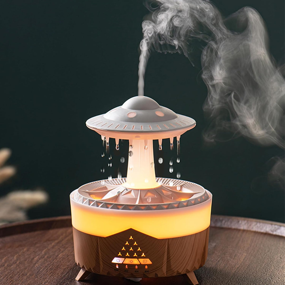 Humidificadores de gotas de lluvia para dormitorio, difusor de acei...