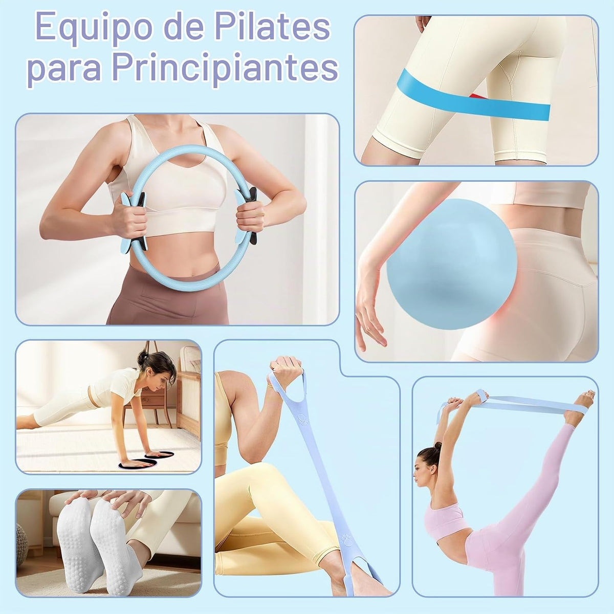 Hoedia Kit de Pilates de 17 Piezas para Mujeres, Equipo de Pilates...