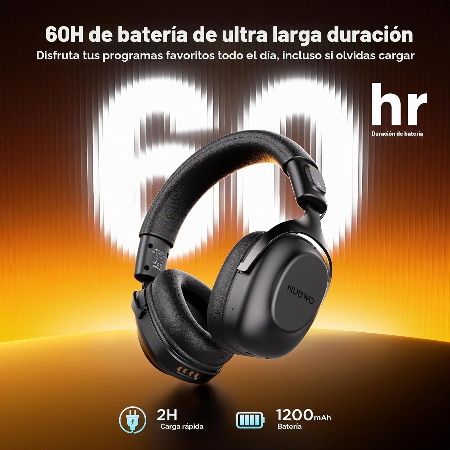 NUBWO Auriculares inalámbricos de TV para personas mayores con disc...