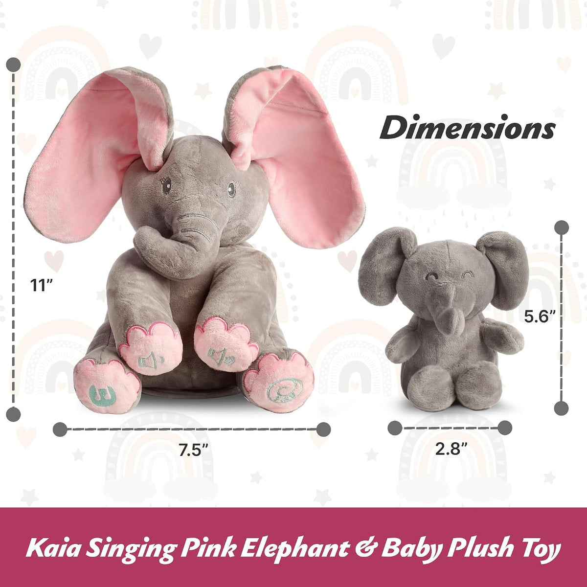 Dimple Set \u2013 Elefante Rosa Cantante Kaia, Juguete de Peluche p...