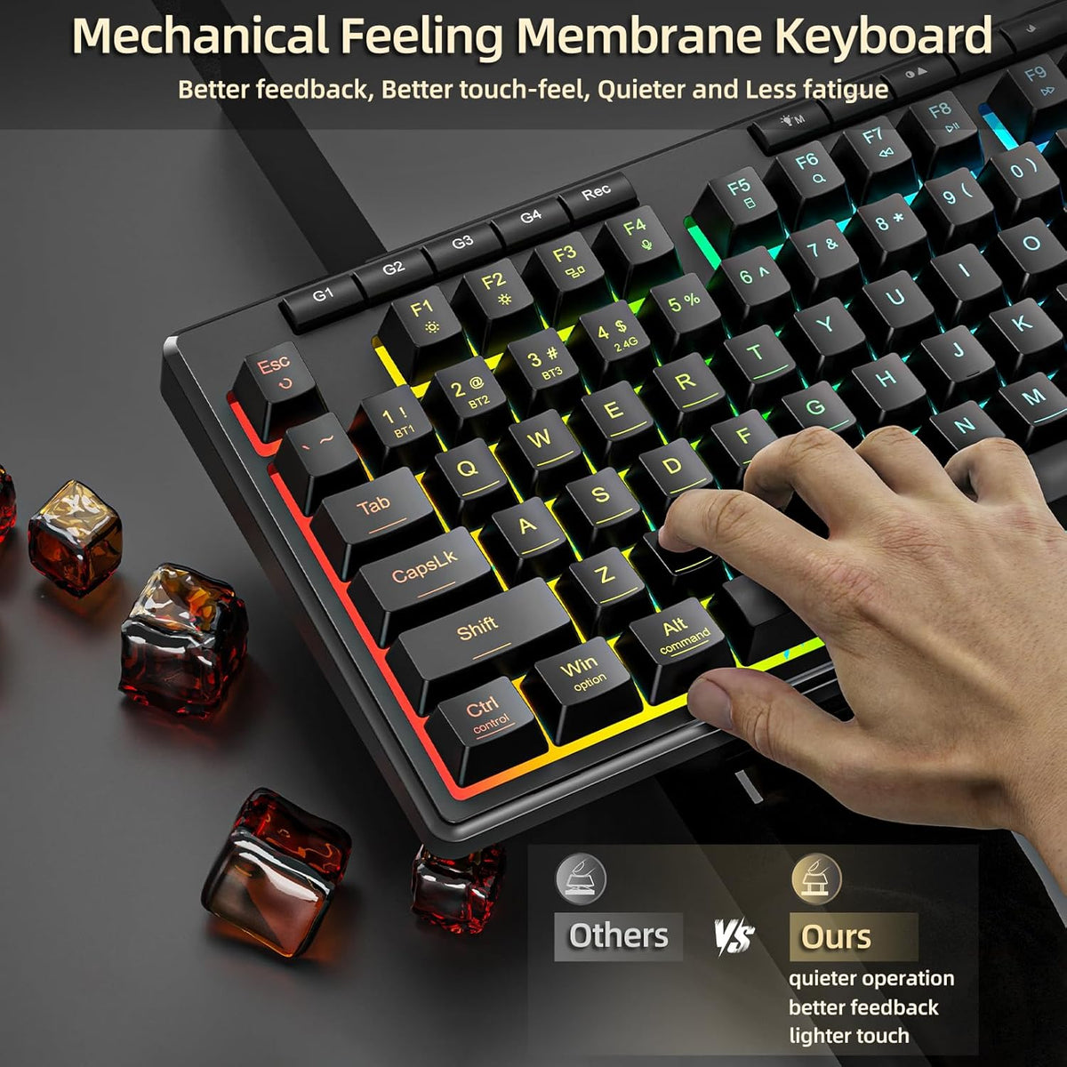 Redragon K517 Pro teclado inalámbrico para juegos, retroiluminación...
