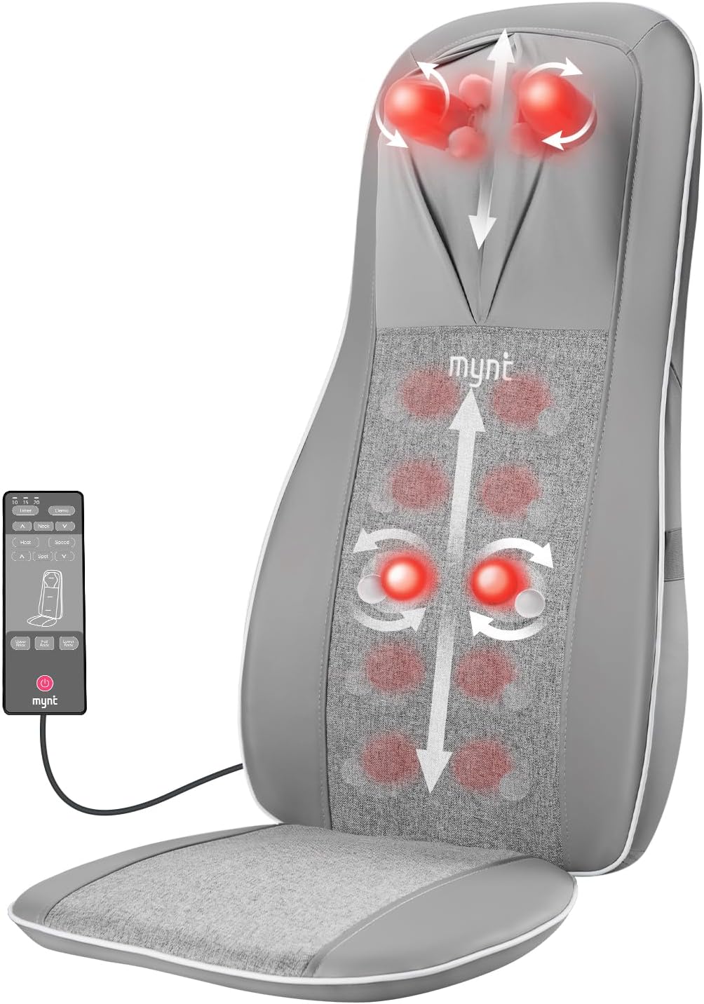 Mynt - Masajeador Shiatsu de Cuello y Espalda con Calor, Masajeador...