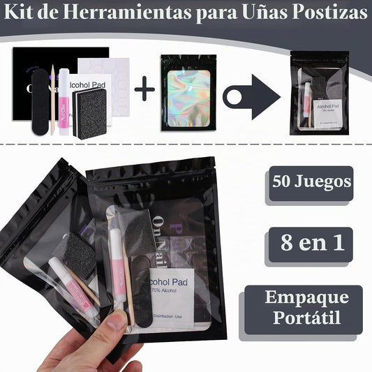 Juego de 50 kits de suministros de uñas desechables (negro) | Kit d...