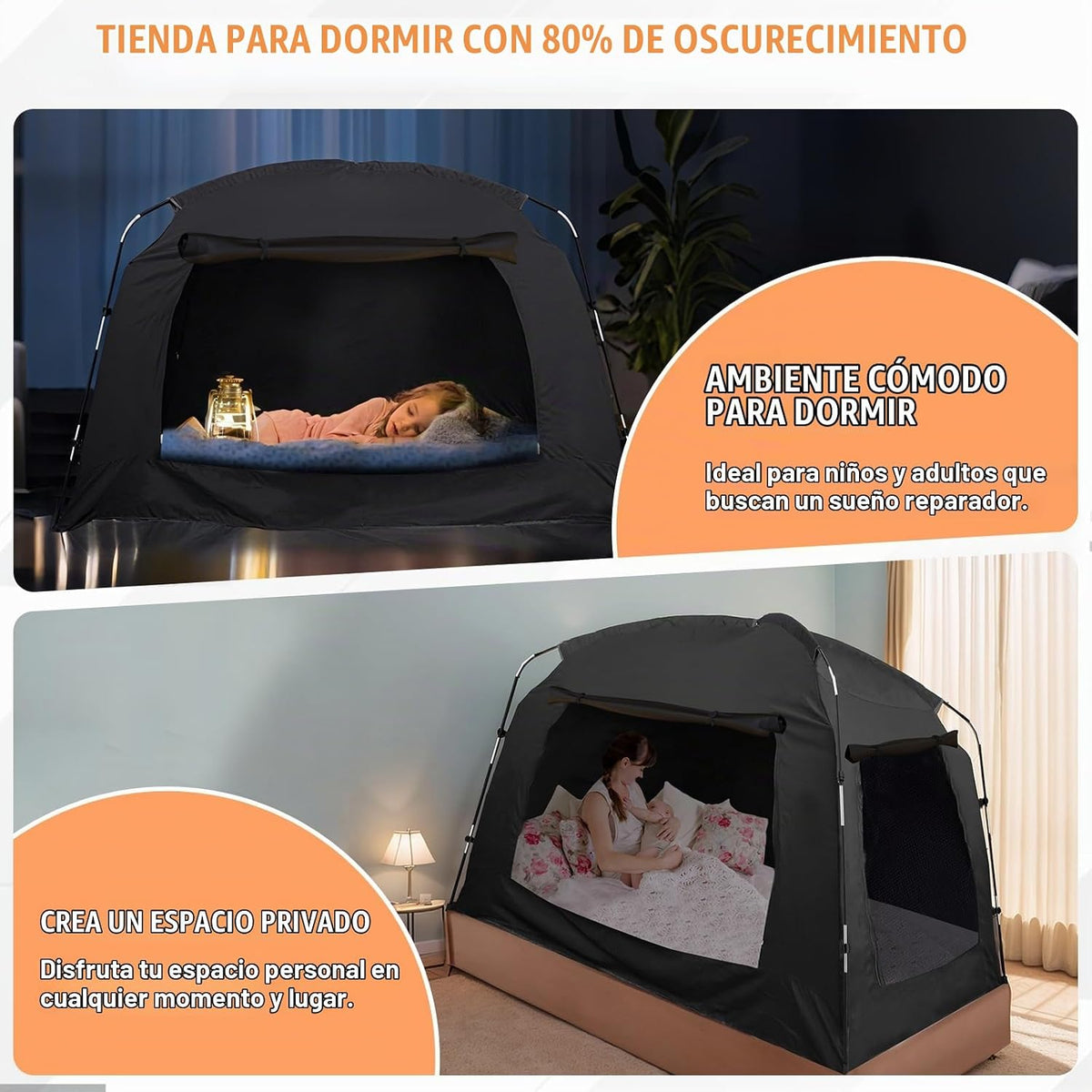 AYAMAYA Tienda de campaña para interiores, toldo de cama para niños...