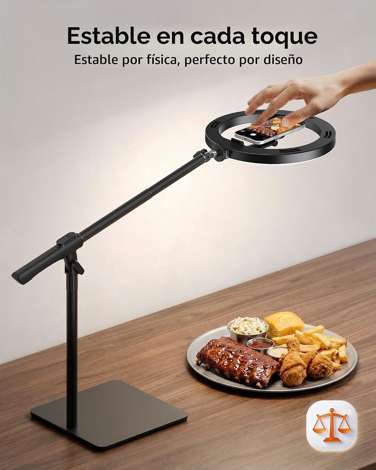 LUXSURE Anillo de luz con soporte magnético para teléfono, soporte...