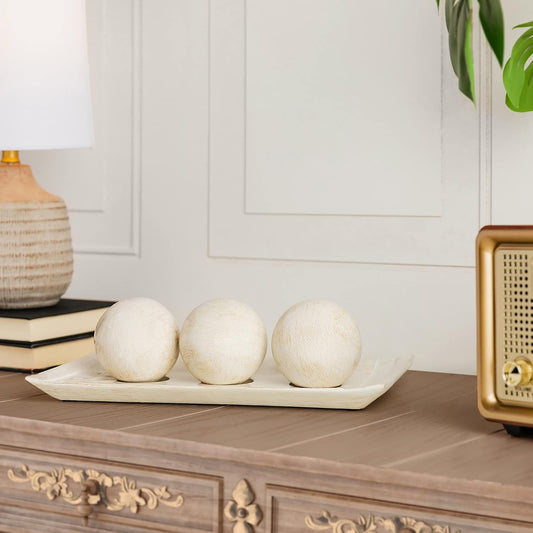 Creative Scents Rustic Luxe Juego de Bandeja Decorativa y Orbe - De...