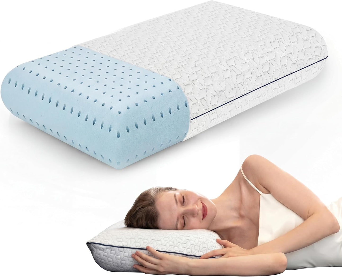 Vaverto Almohadas de espuma viscoelástica - Almohada refrescante fi...
