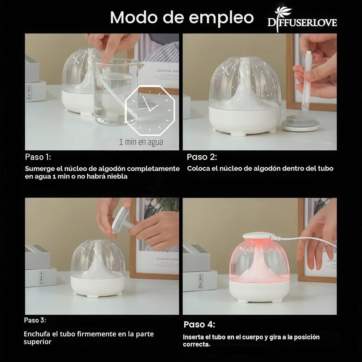 Humidificadores USB de 22 fl oz para dormitorio, humidificador de n...