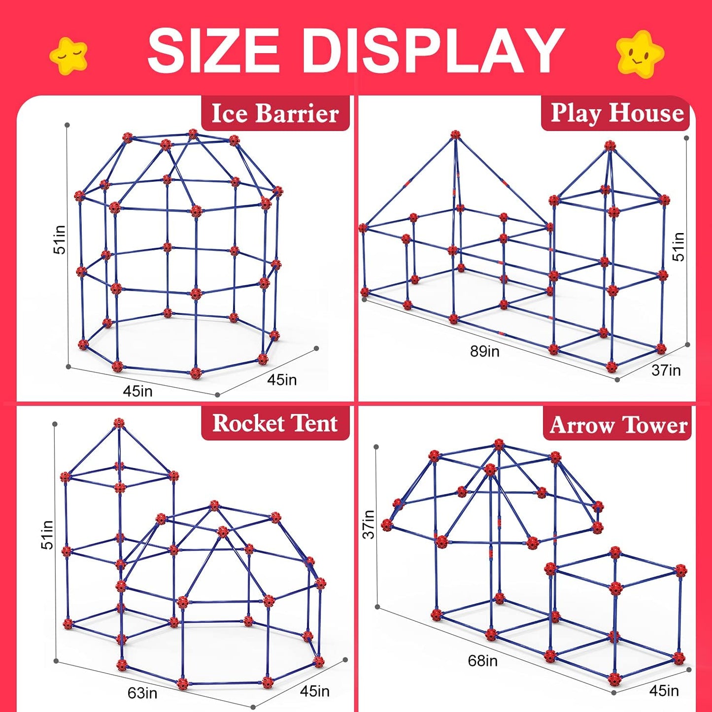 Kit de construcción de fortalezas para niños, juguetes de construcc...