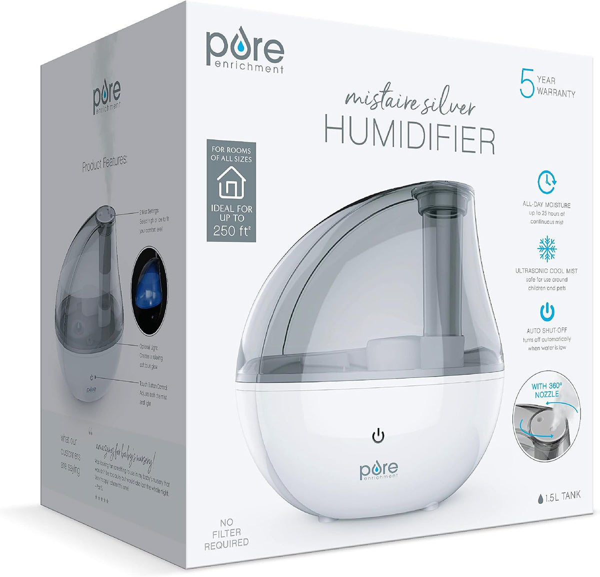 MistAire humidificador ultrasónico de vapor frío. Unidad humidifica...