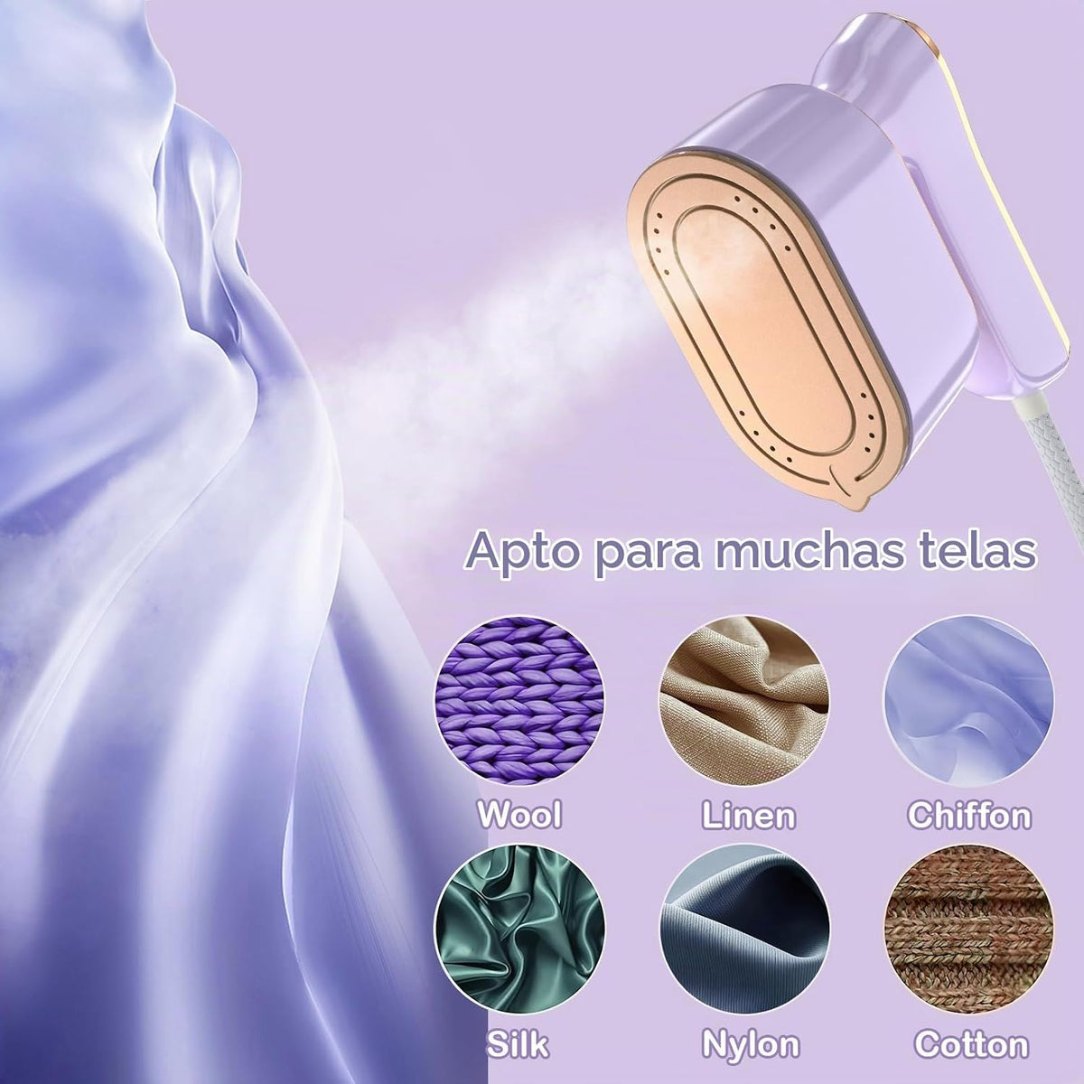 Plancha de vapor de viaje para ropa, mini máquina de planchar portá...