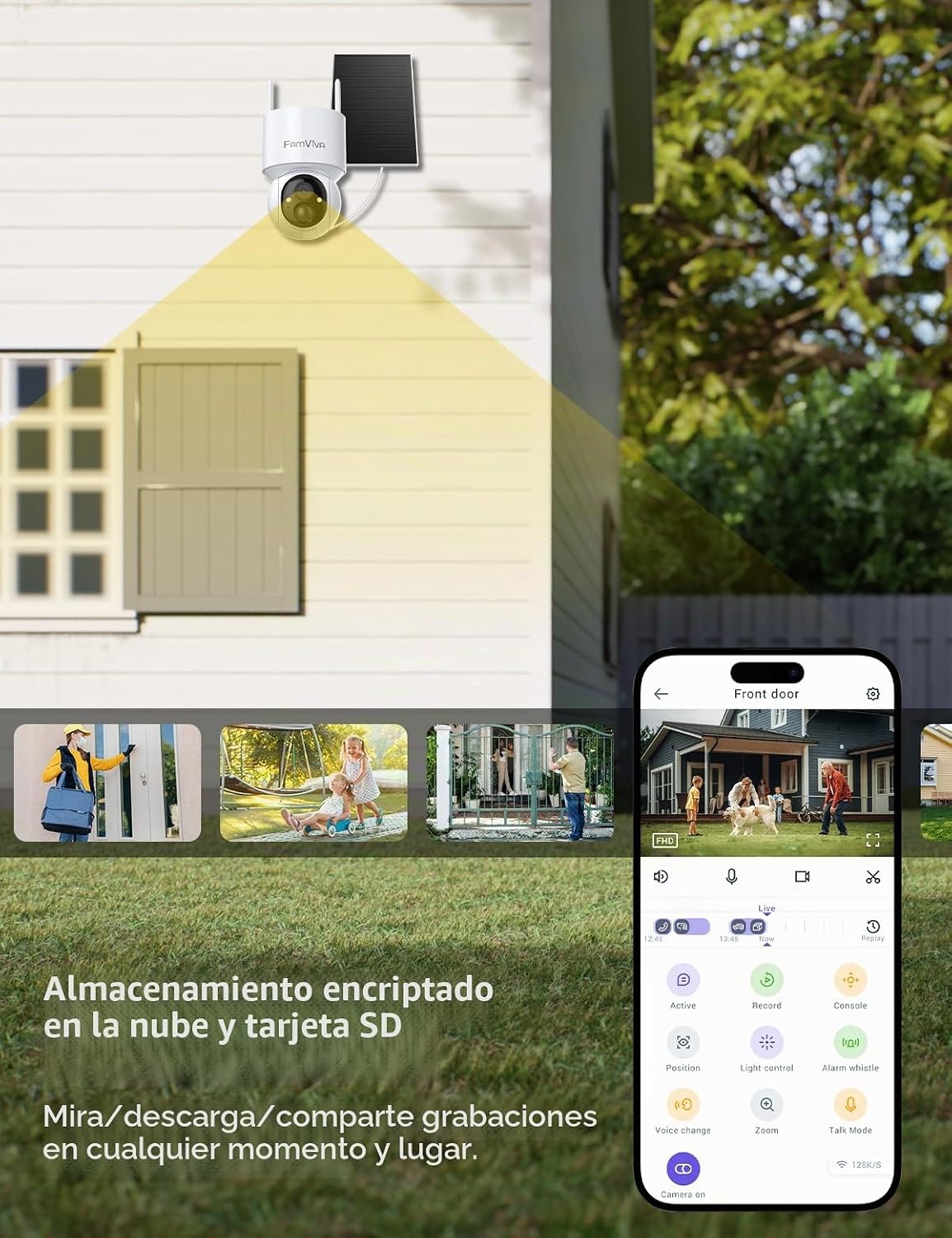 Cámaras de seguridad solar 2K inalámbricas para exteriores, cámaras...