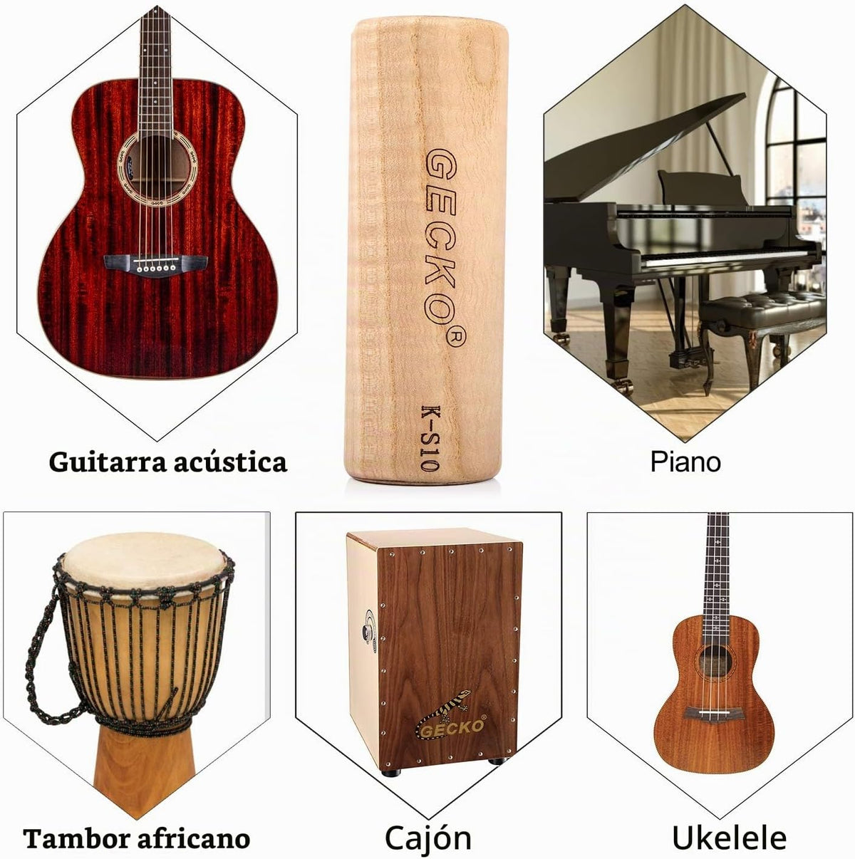 GECKO Maracas - Martillo de arena, instrumento de percusión, maraca...