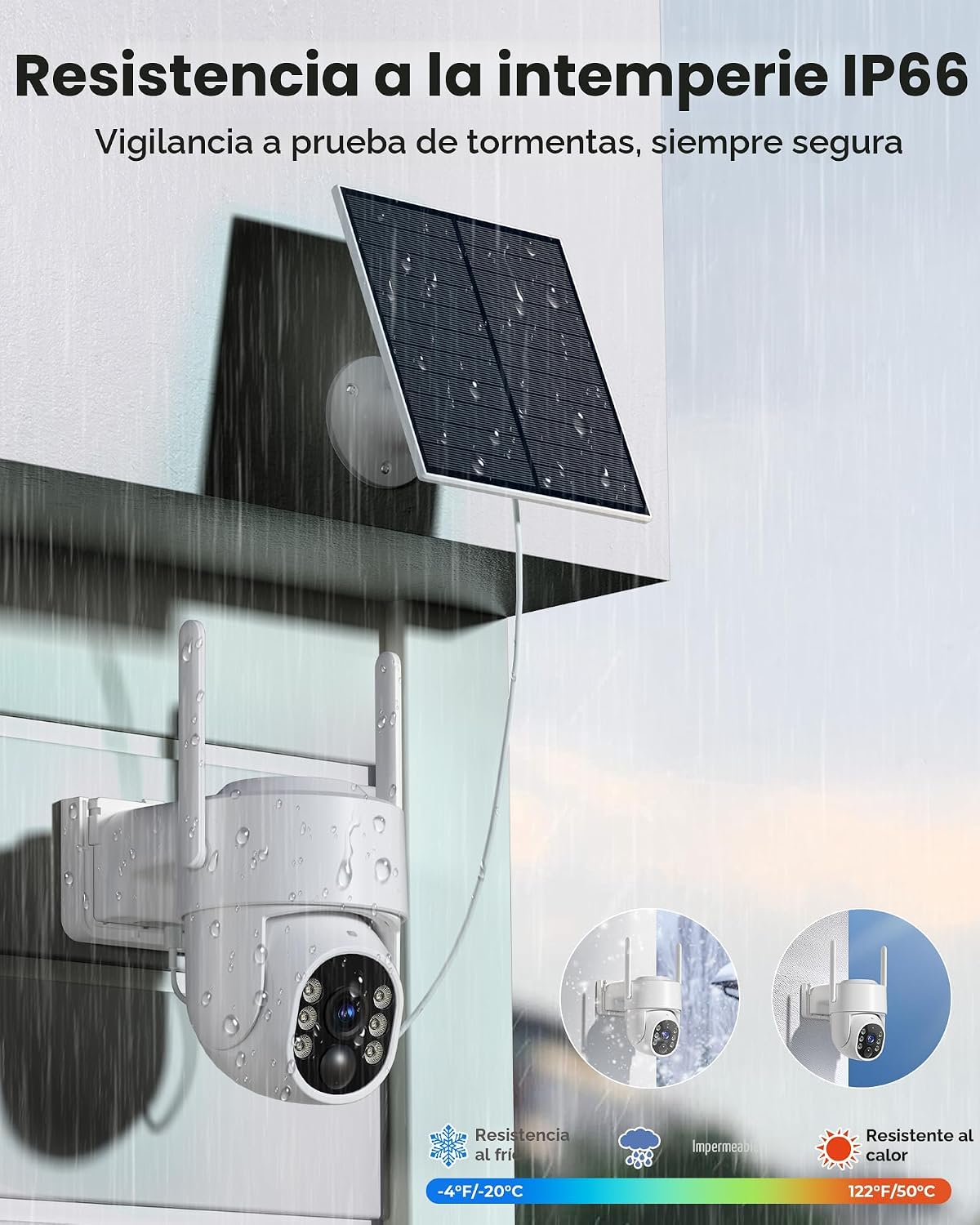 Cámaras de seguridad inalámbricas de 4MP para exteriores, sin suscr...