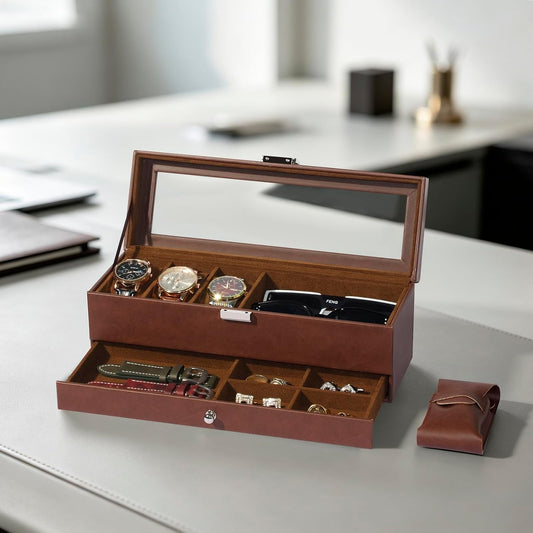 GLOBAL KA Juego de caja de reloj y bolsa de almacenamiento para rel...