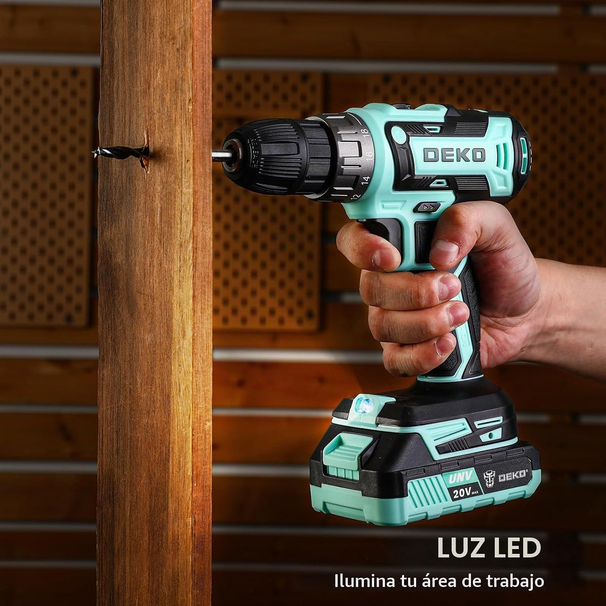 Taladro eléctrico inalámbrico: DEKO PRO Taladro inalámbrico de 20 V...