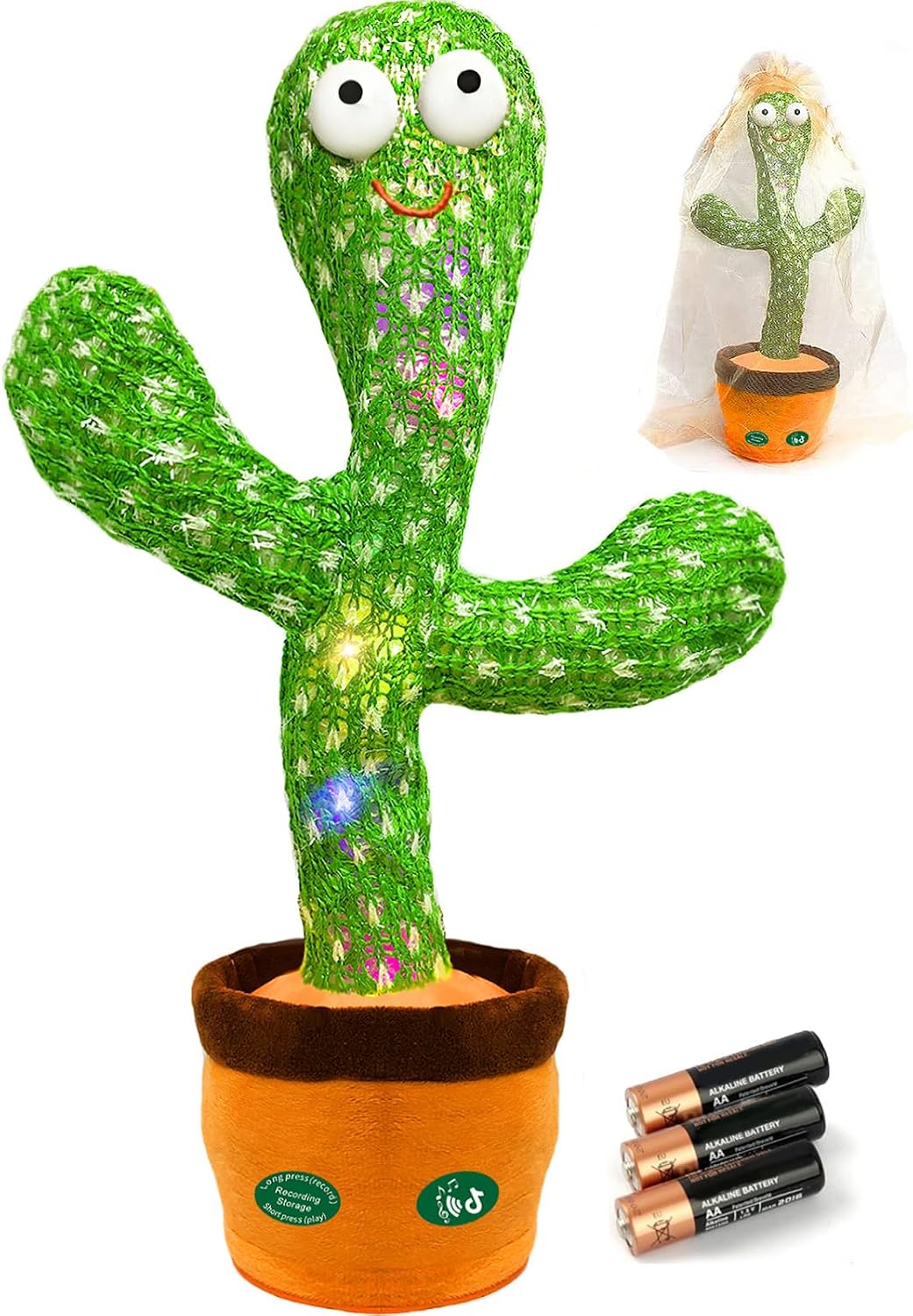 Hunfur Juguete de cactus que habla bailando, repite lo que dices |...