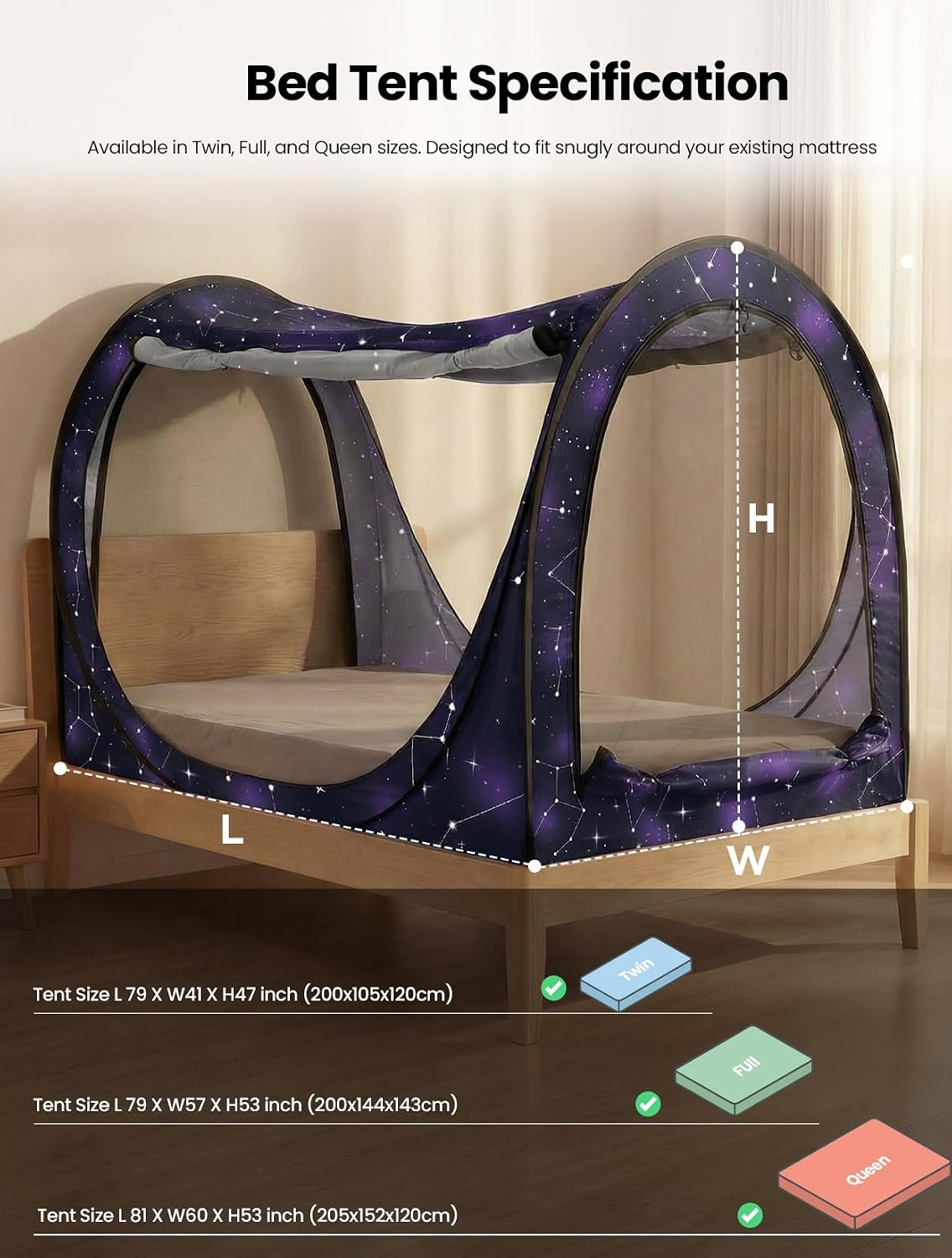 Tienda de campaña desplegable Eclipse de Privacy Pop con cortinas p...