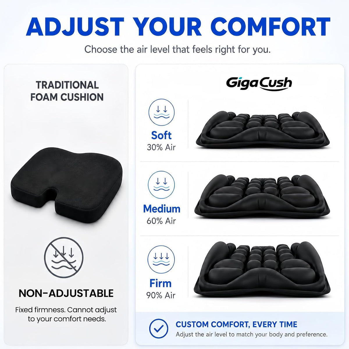 GigaCush Cojín de asiento de estadio para gradas, almohadilla de as...