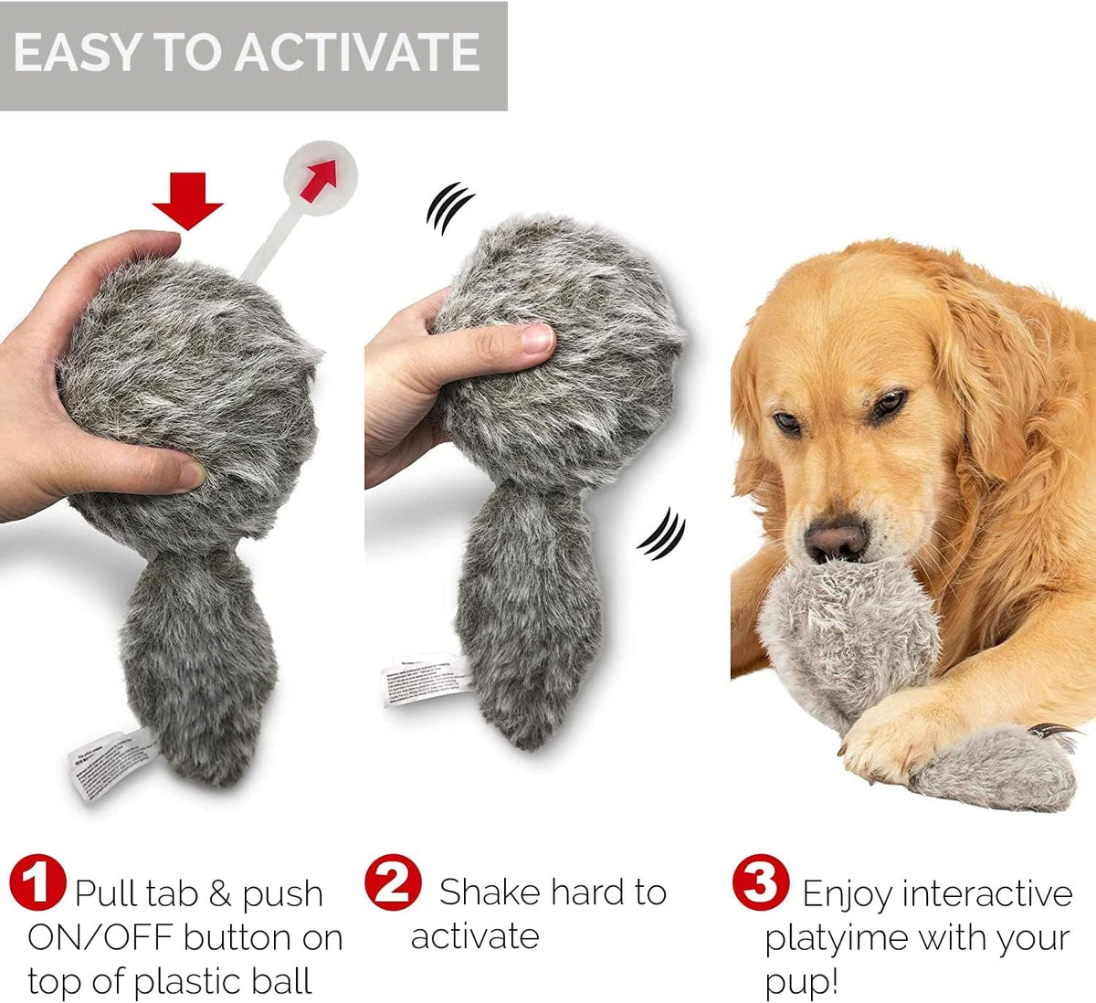Juguetes de peluche interactivos para perros Hyper Pet Doggie Tail...