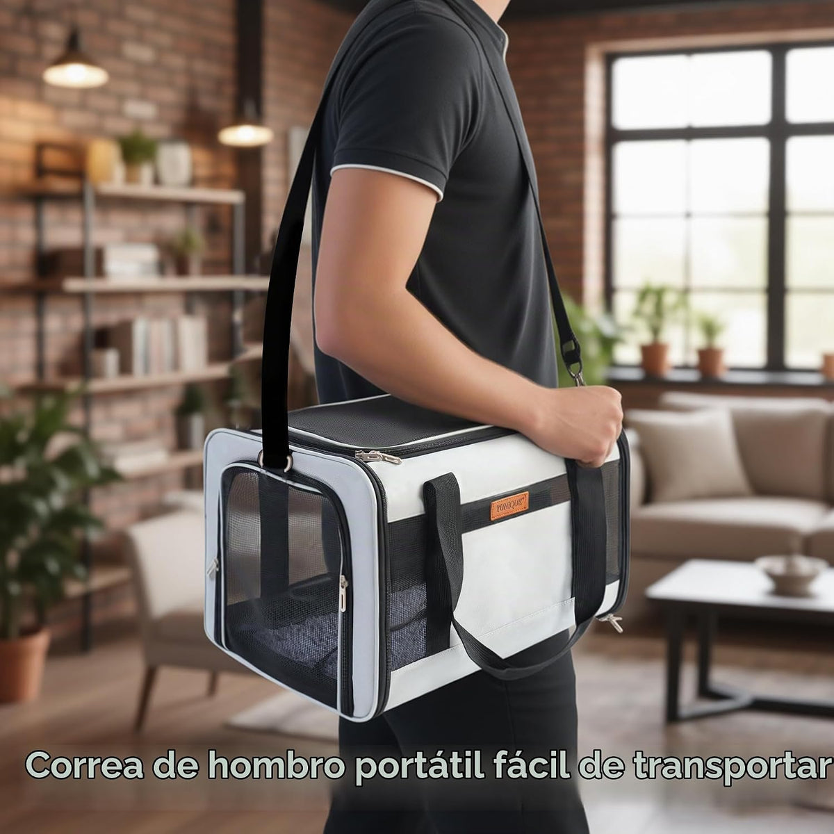 YUNIQUE Transportador de gatos y perros de lados suaves para mascot...