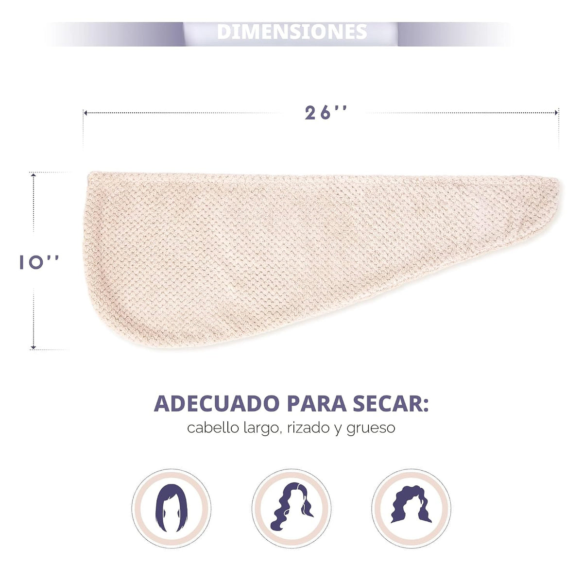 SimpleField Paquete de 2 toallas de microfibra para el cabello para...