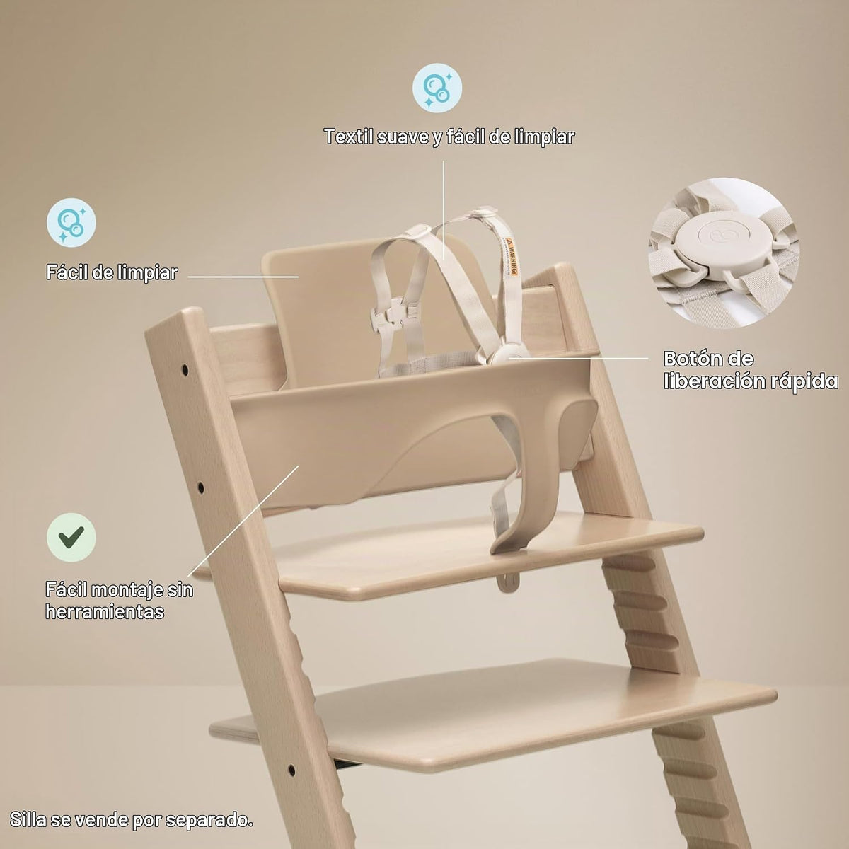 Stokke Tripp Trapp Set para bebé 2, Natural - Edades 6-36 meses - C...
