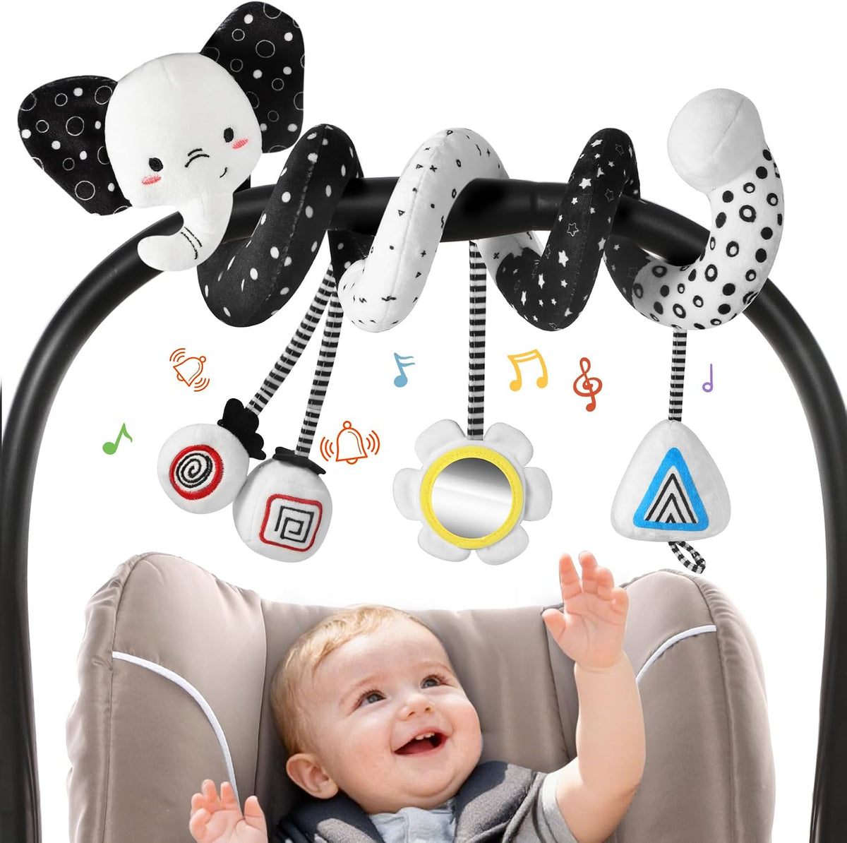 URMYWO Juguetes de asiento de coche en espiral para bebés de 0 a 6...