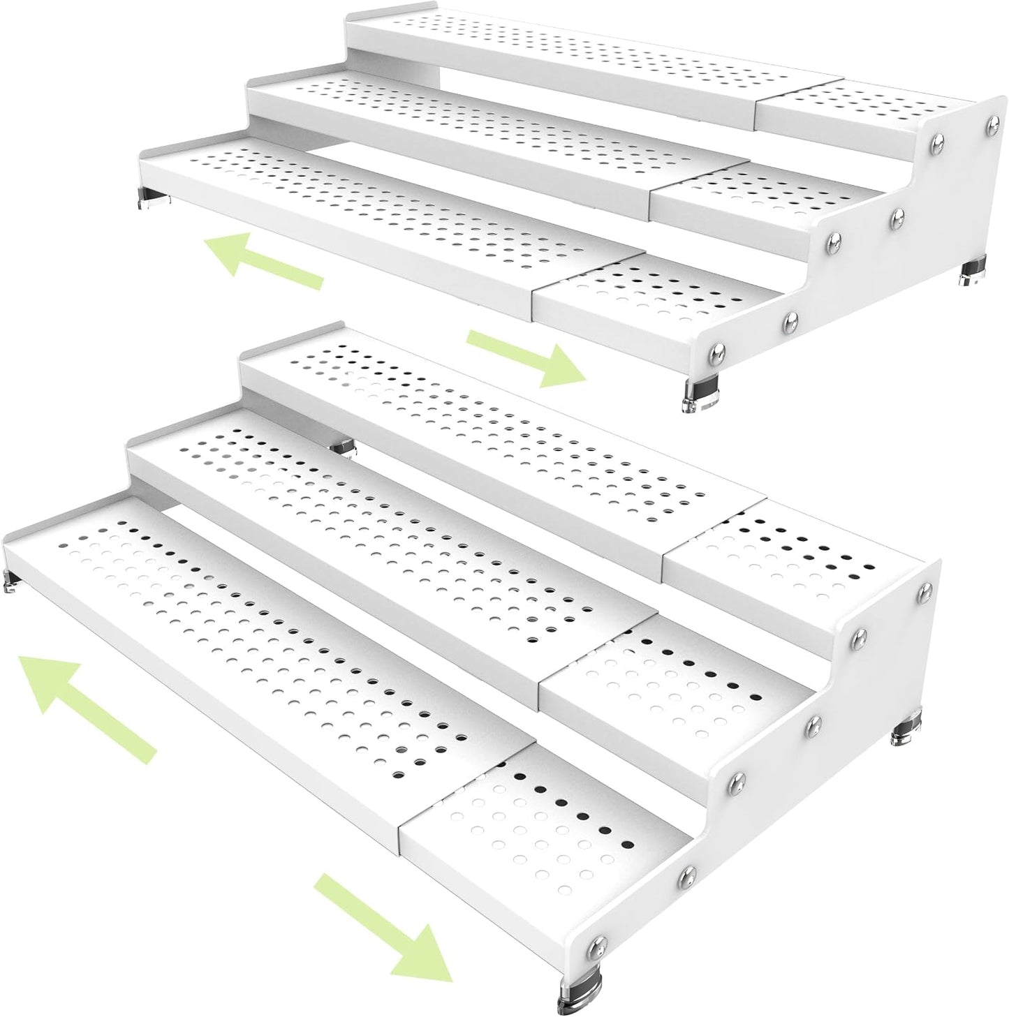 Zilvando Estante extensible de metal para especias de 3 niveles, bl...