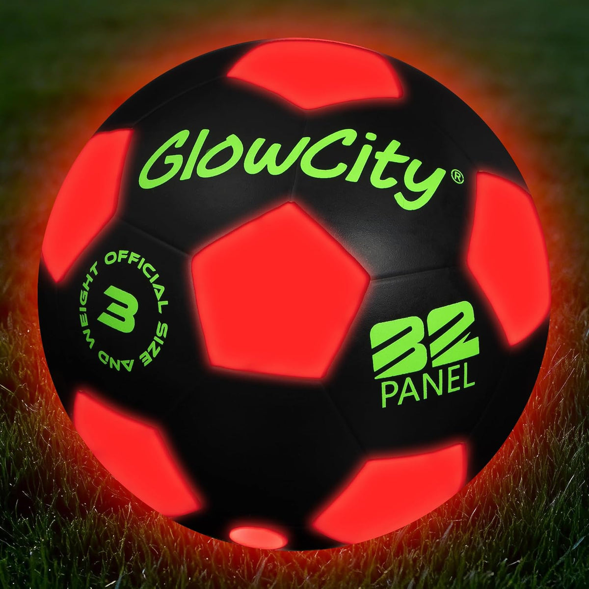 GlowCity Balón de fútbol que brilla en la oscuridad - Tamaños 3, 4,...