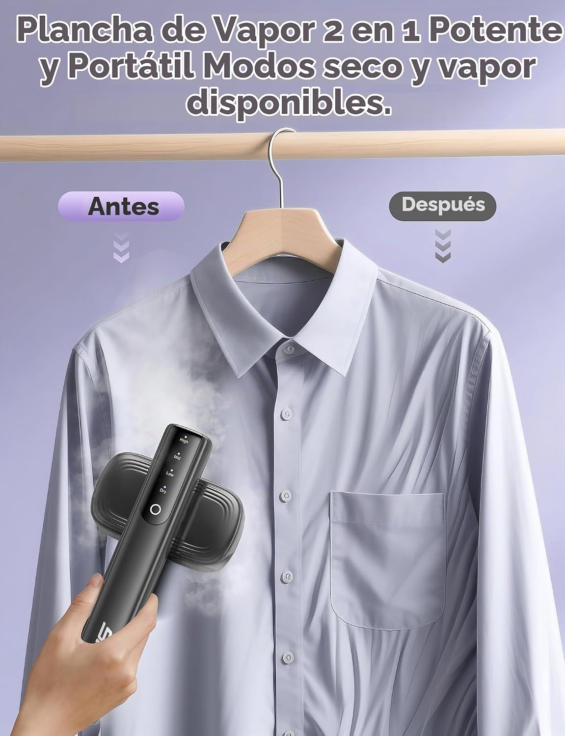 Sundu Vaporizador y plancha 2 en 1 para ropa, vaporizador de viaje...