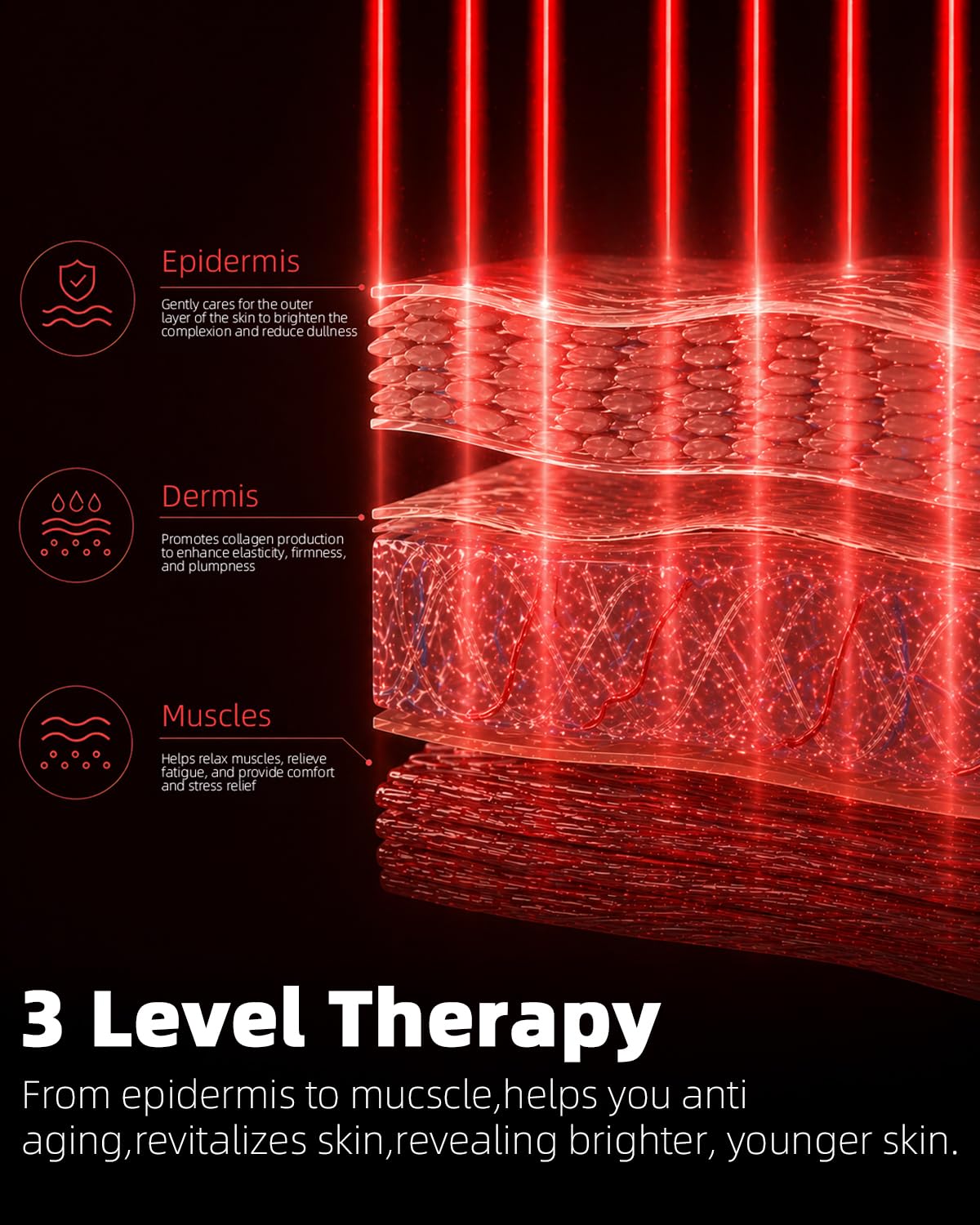 Weilisi Terapia de luz roja para la cara Máscara facial inalámbrica...