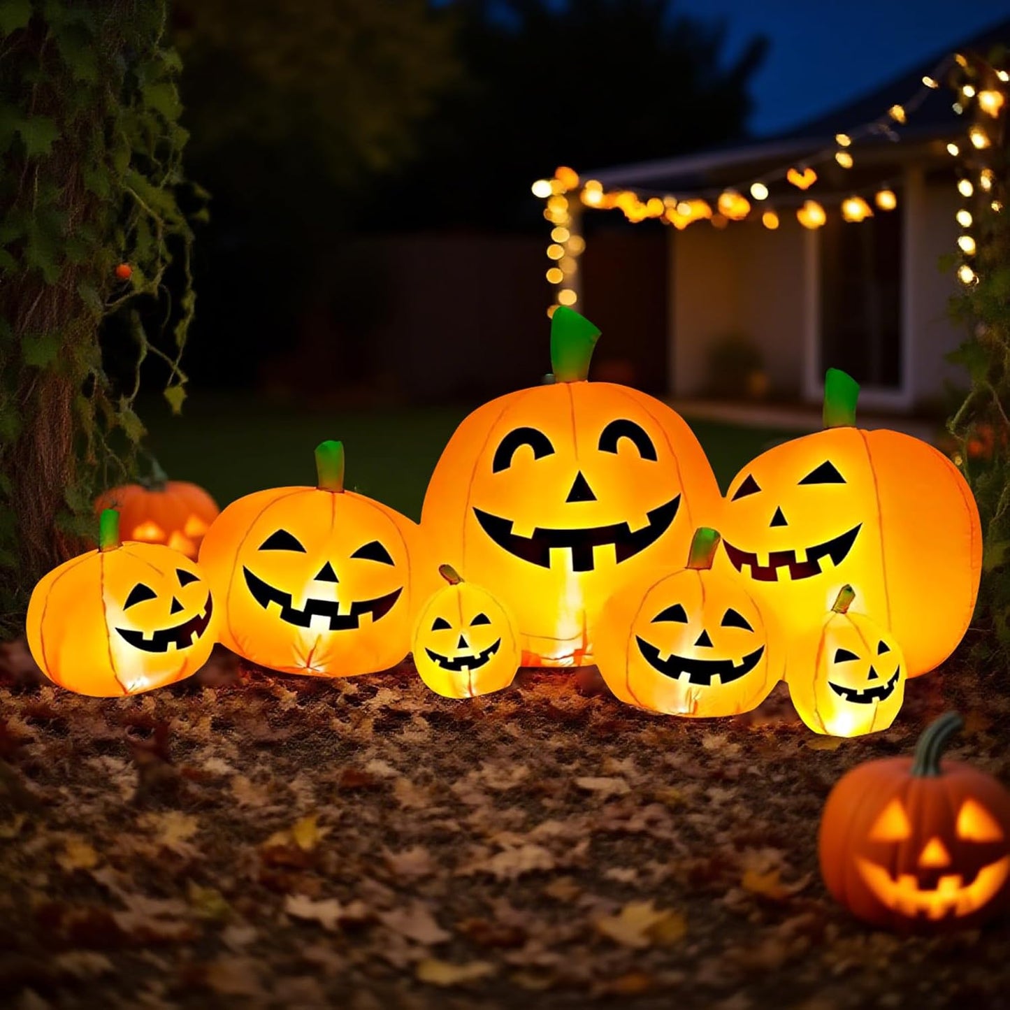 YOUBEMAGIC Parche inflable de calabaza de Halloween de 8 pies de la...