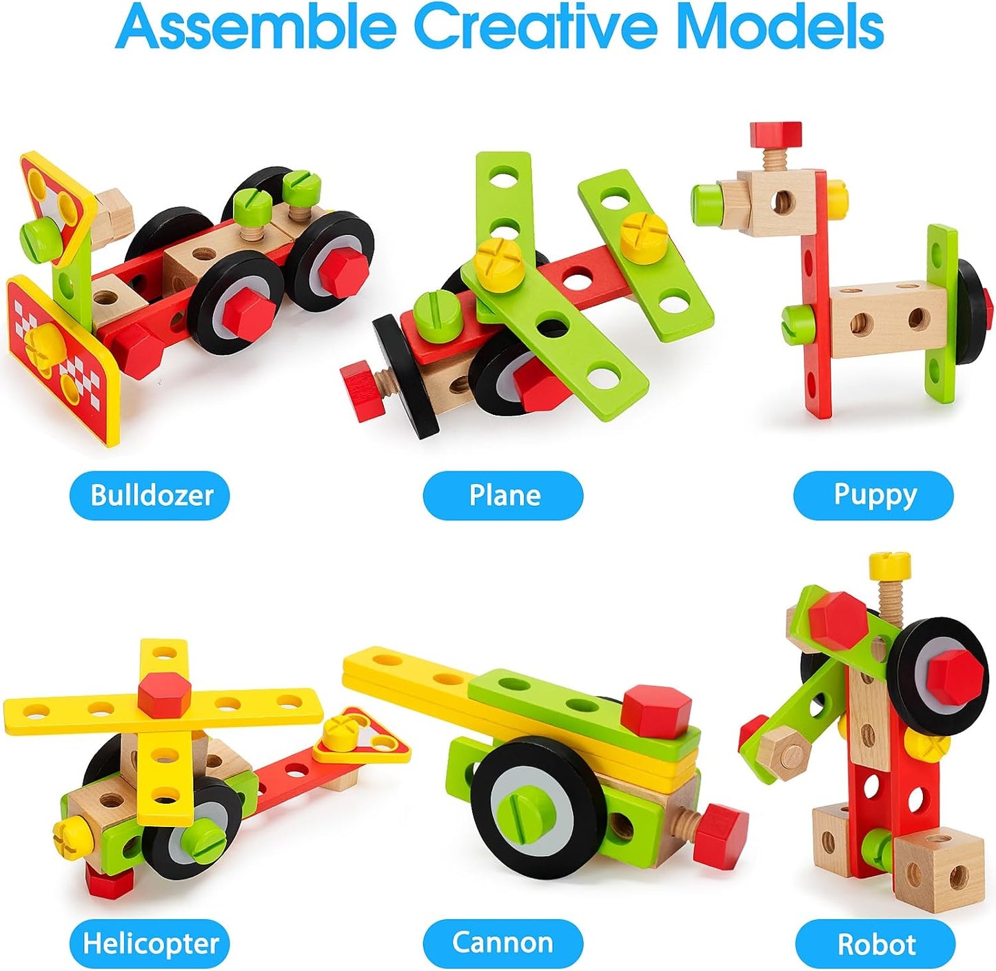 Set de herramientas para niños con taladro eléctrico, set de 46 pie...