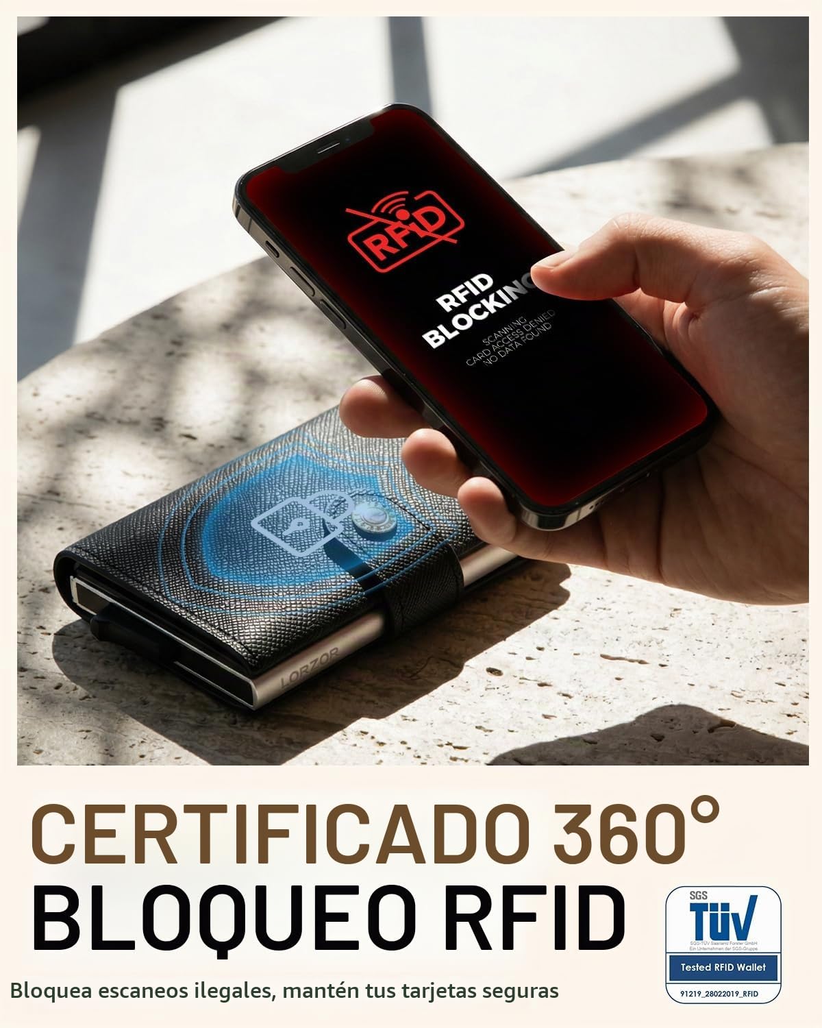 LORZOR Cartera de mujer con bloqueo RFID para mujer, tamaño pequeño...