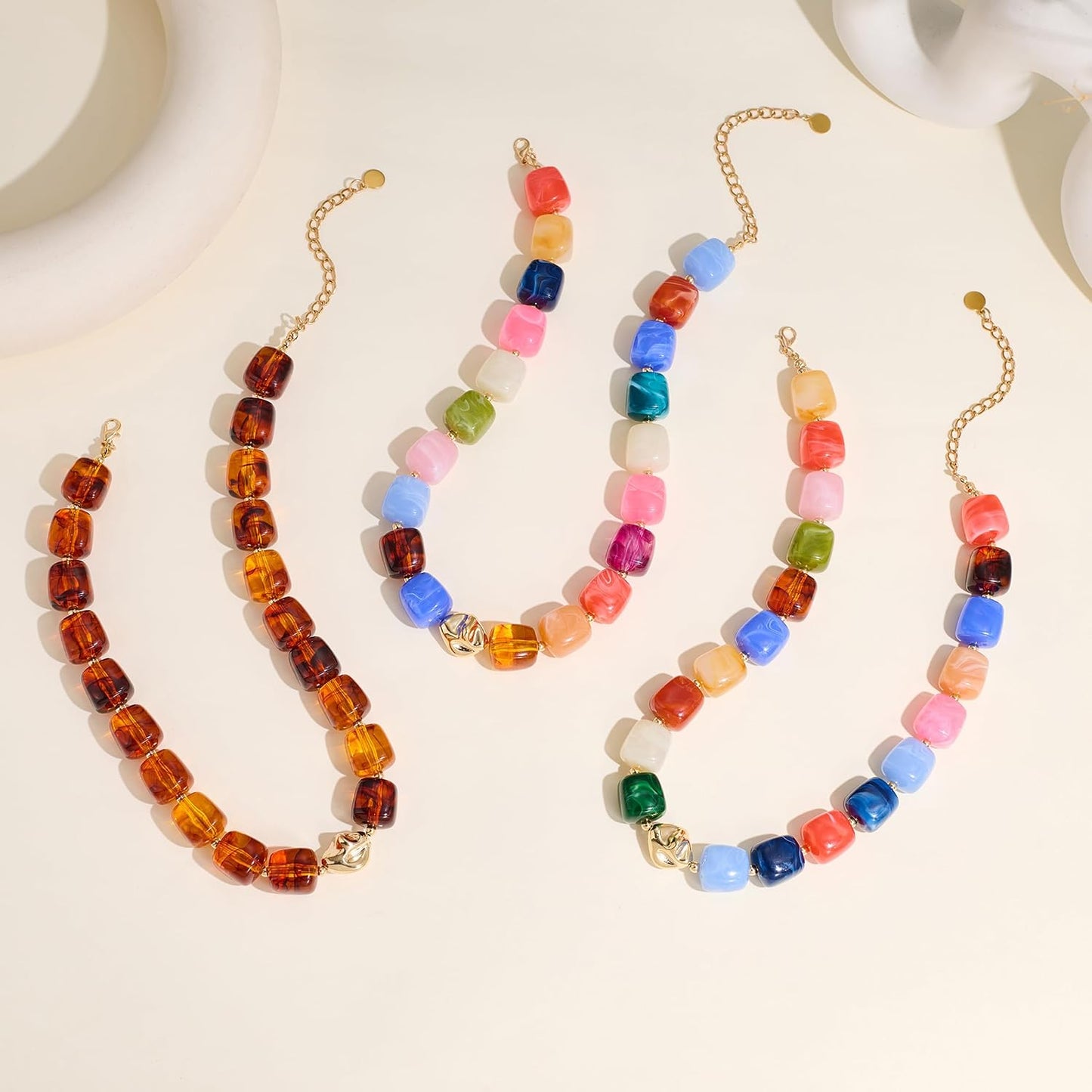 Zhuozatrfa Collares gruesos coloridos para mujer, multicolor, grand...