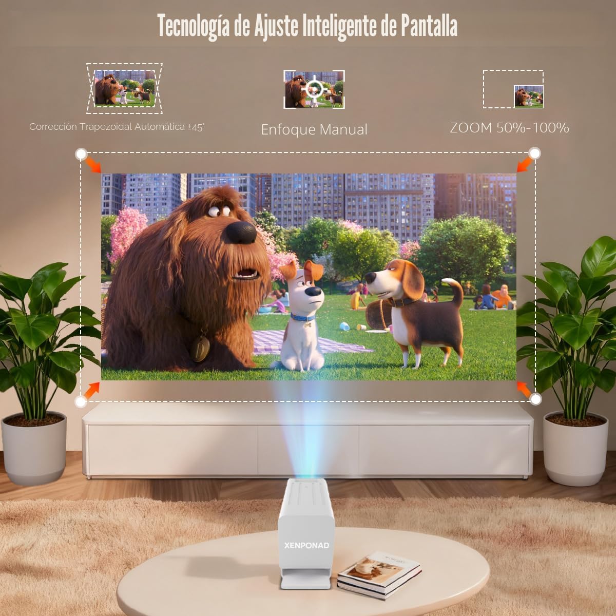 Mini proyector con Wifi y Bluetooth, proyector inteligente compatib...