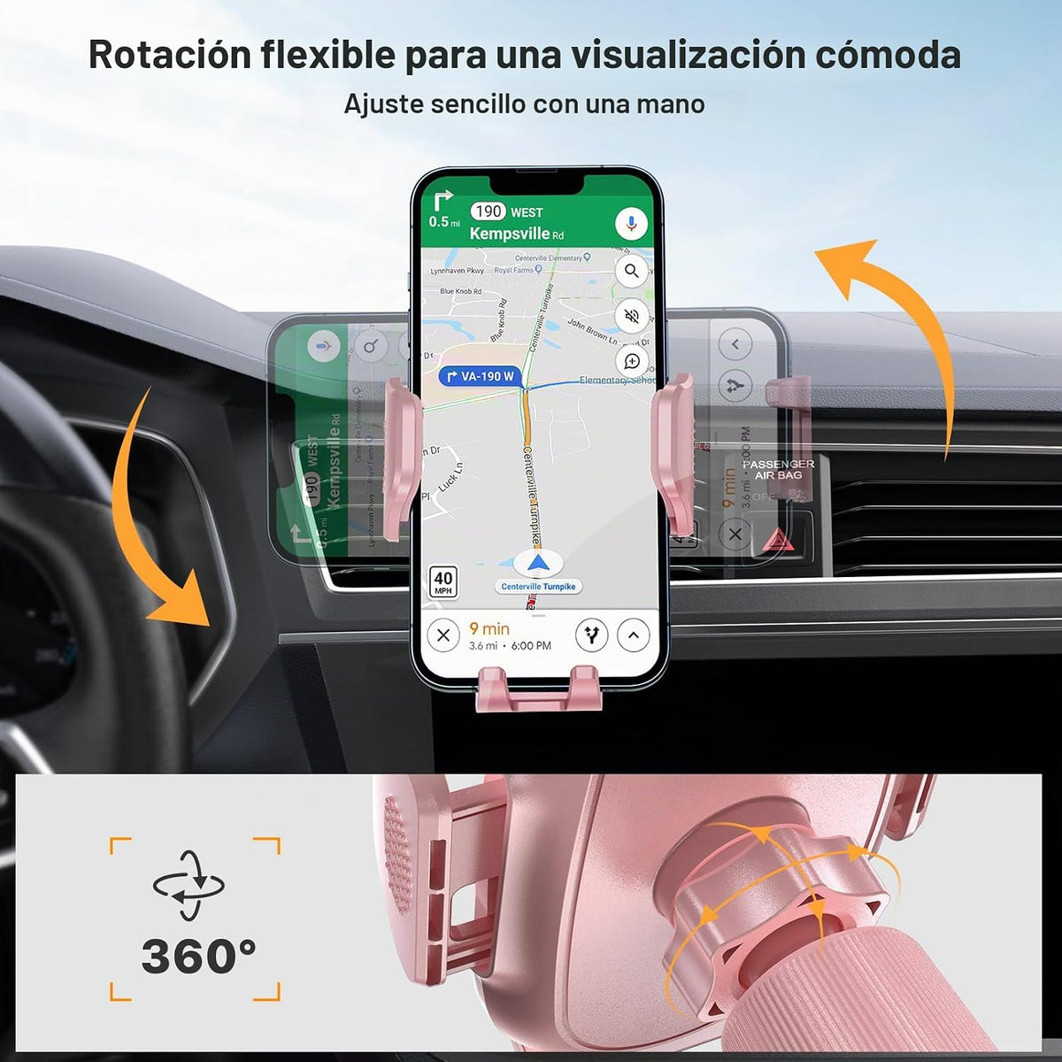 Miracase - Soportes para teléfono de tu coche con gancho de metal,...