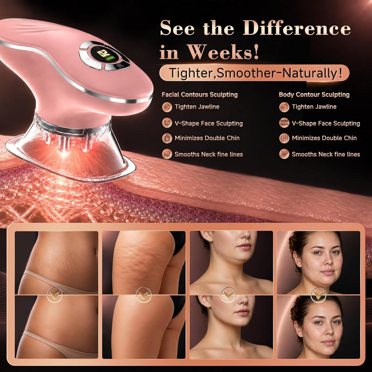 Cepillo linfático eléctrico para contorno facial para mandíbula y c...