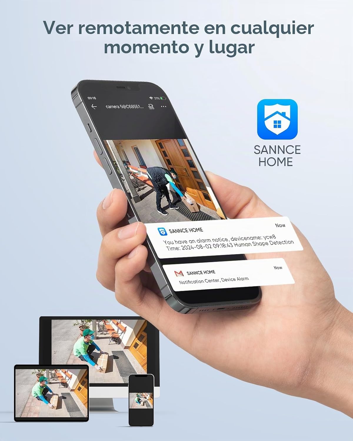 SANNCE Sistema de cámara de seguridad de vigilancia doméstica con c...