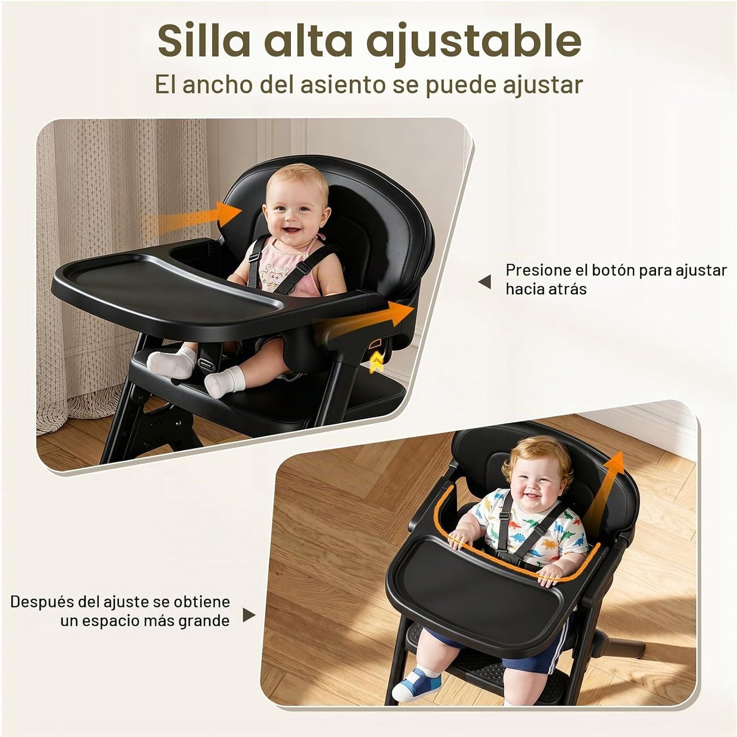 Meetaglow Sillas altas para bebés y niños pequeños, silla alta para...