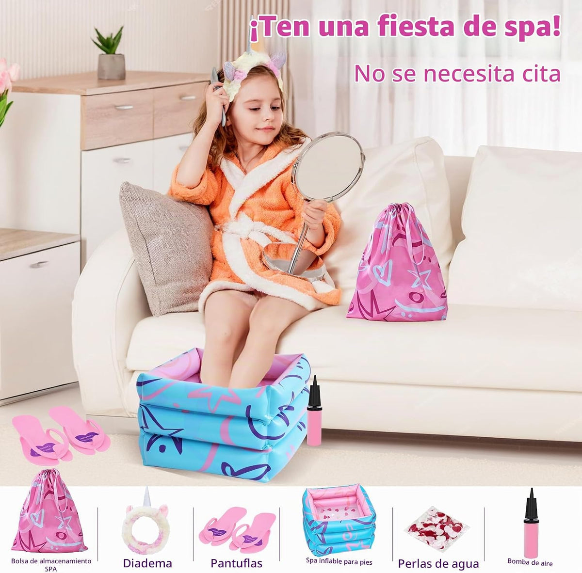 Kit de Spa Infantil para Niñas, Kit de Día de Spa de Pies para Niña...