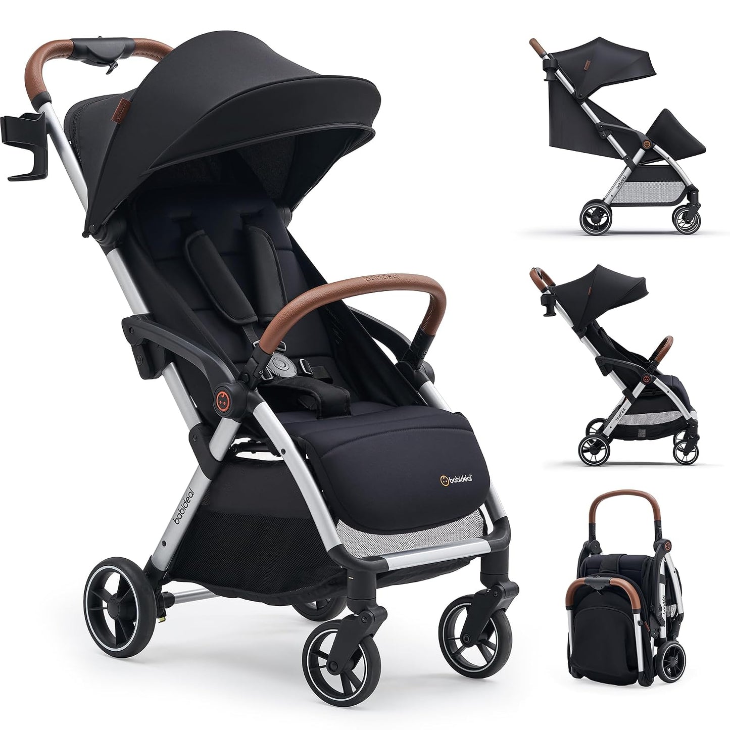 Babideal Cochecito de viaje ligero para bebé, cochecito auto plegab...