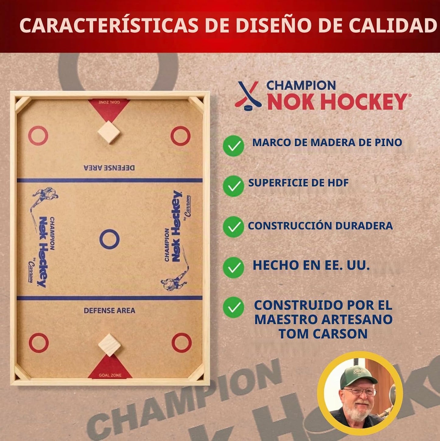 Carrom Champion Nok Hockey Game (Tamaño Estándar) \u2014 Juegos de...