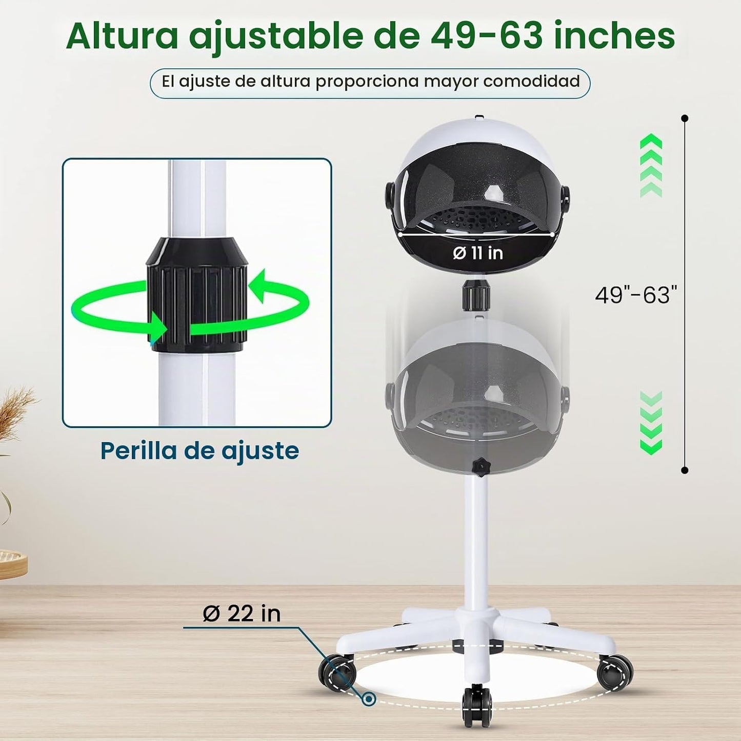 Chetunju Secador de pelo con capucha, secador de pelo vertical con...